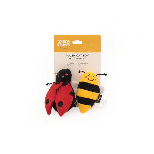 ZippyClaws Catnip LadyBug & Bee, 2pk