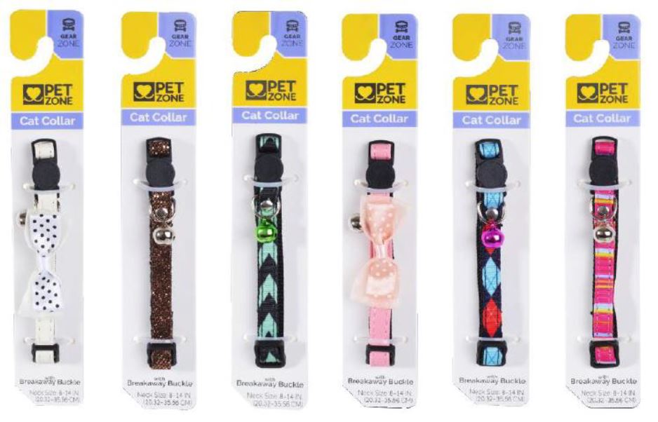 PET ZONE CAT COLLARS WITH BELLS ASSORTED
