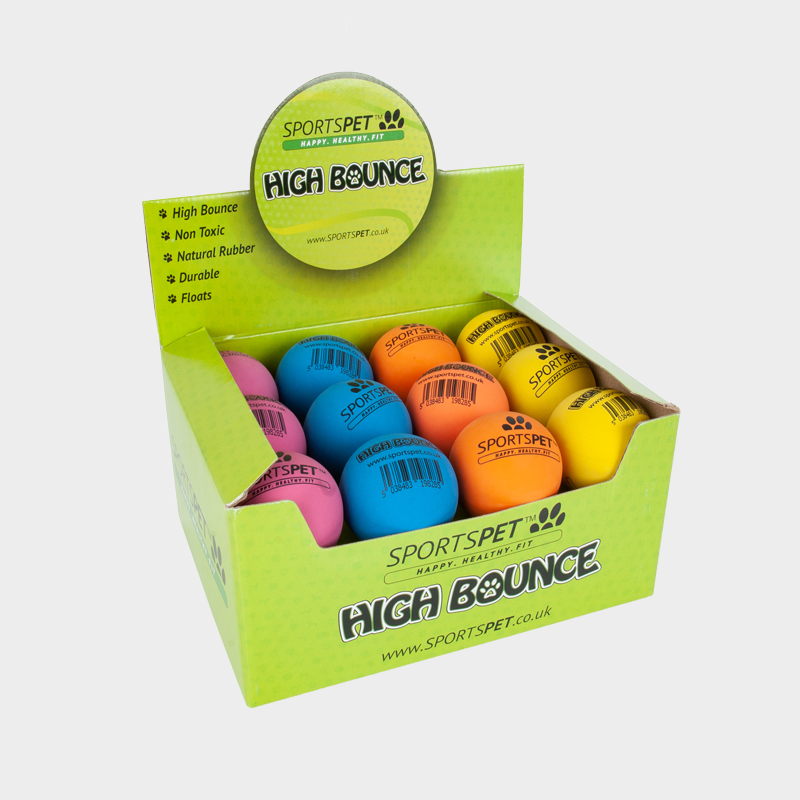 SPORTSPET High Bounce Ball – 60mm diameter, colors vary- 1 pack