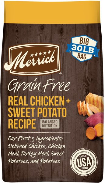 Merrick Real Chicken + Sweet Potato Recipe Grain Free Adult Dry Dog Food - 30lbs