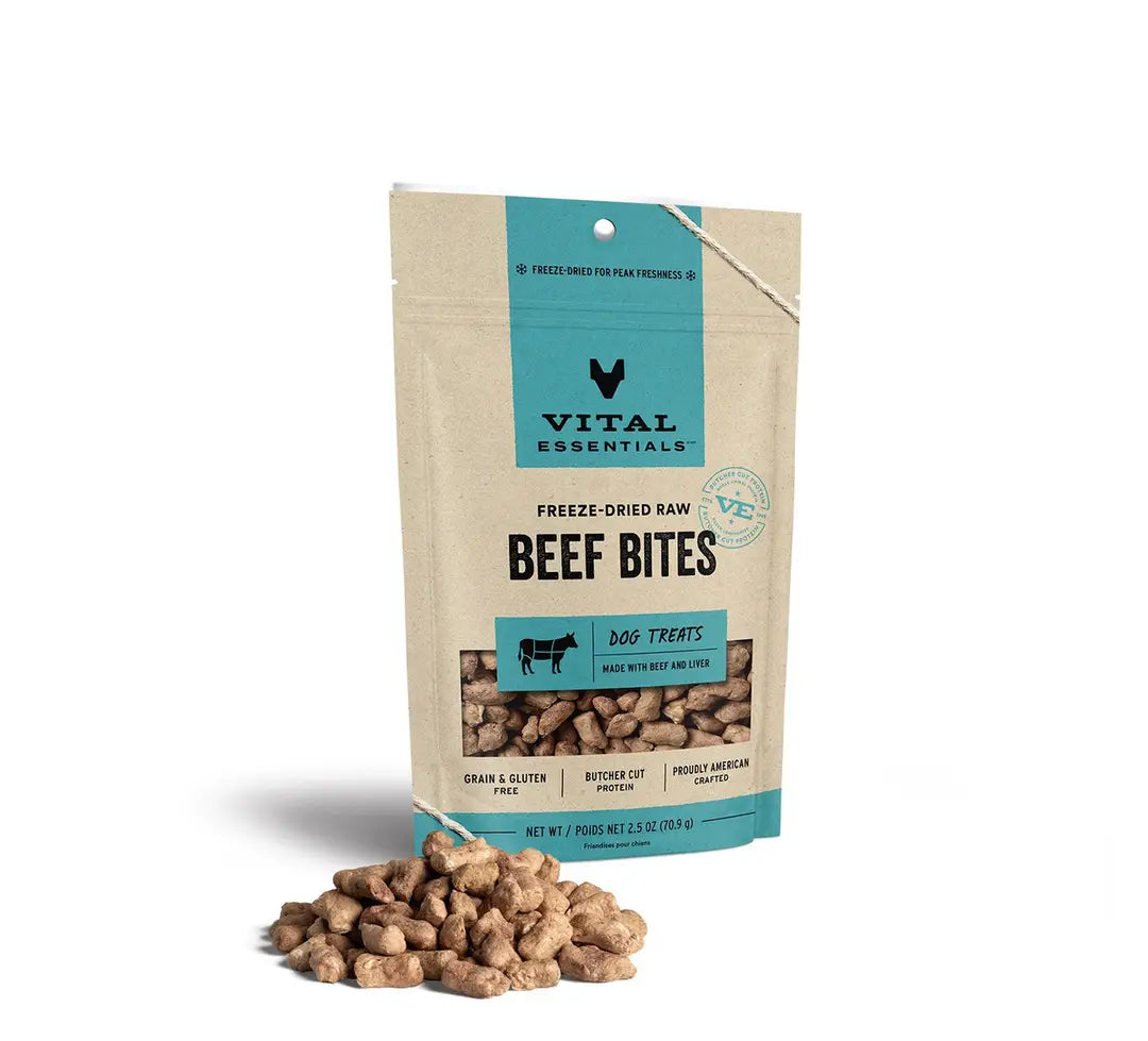 Vital Essentials Beef Bites Freeze-Dried Raw Dog Treats 2.5 oz