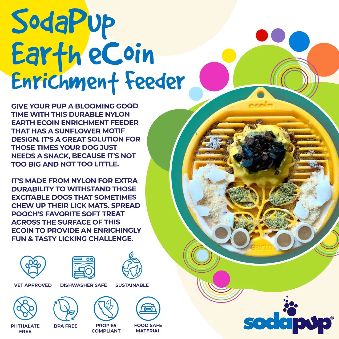 Sodapup "Earth" Nylon Ecoin Durable Enrichment Snacking Coin