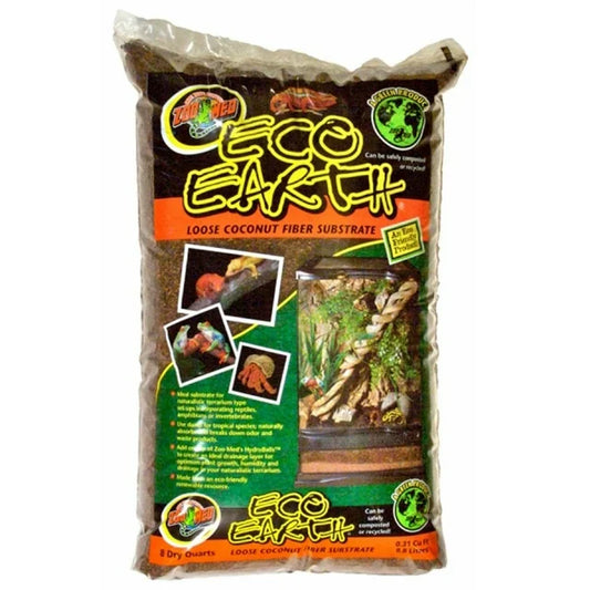 Zoo Med Eco Earth Loose Coconut Fiber Reptile Substrate - 8 qt