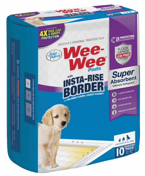 10 Pack Wee-Wee Insta-rise Boarder Puppy Pads