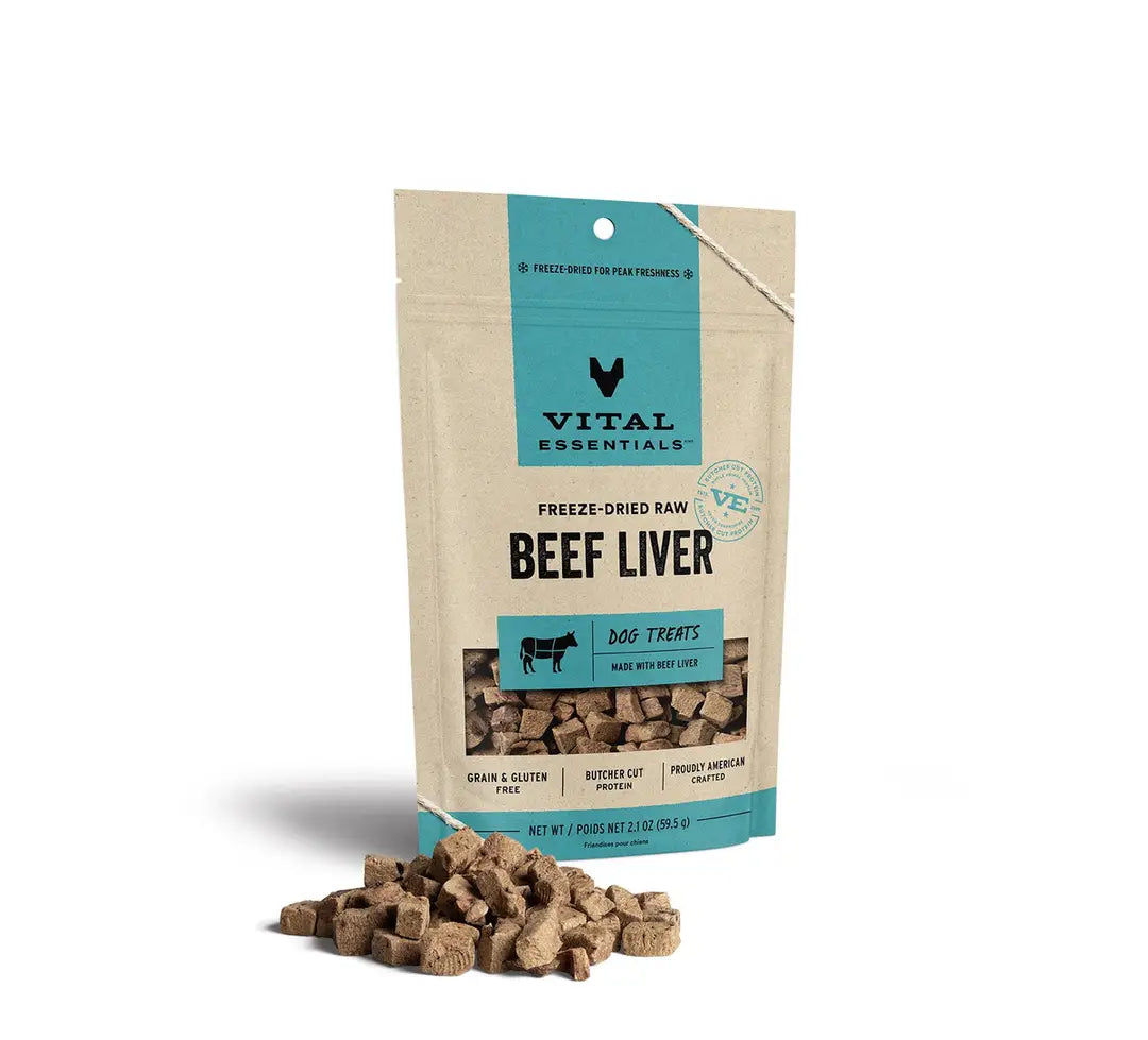 Vital Essentials Beef Liver Freeze-Dried Raw Dog Treats 2.1 oz