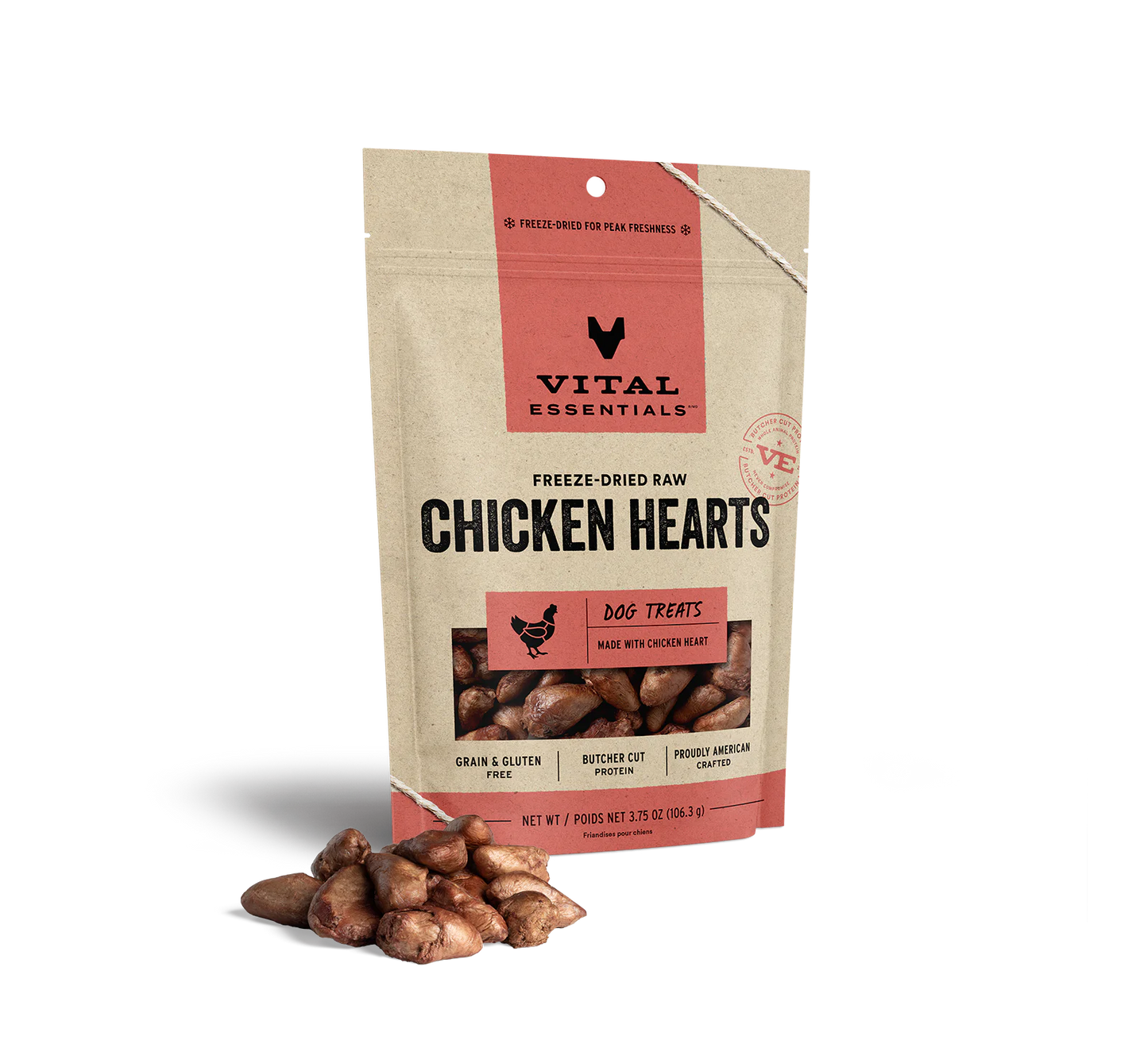 Vital Essentials Chicken Hearts - 3.75 oz