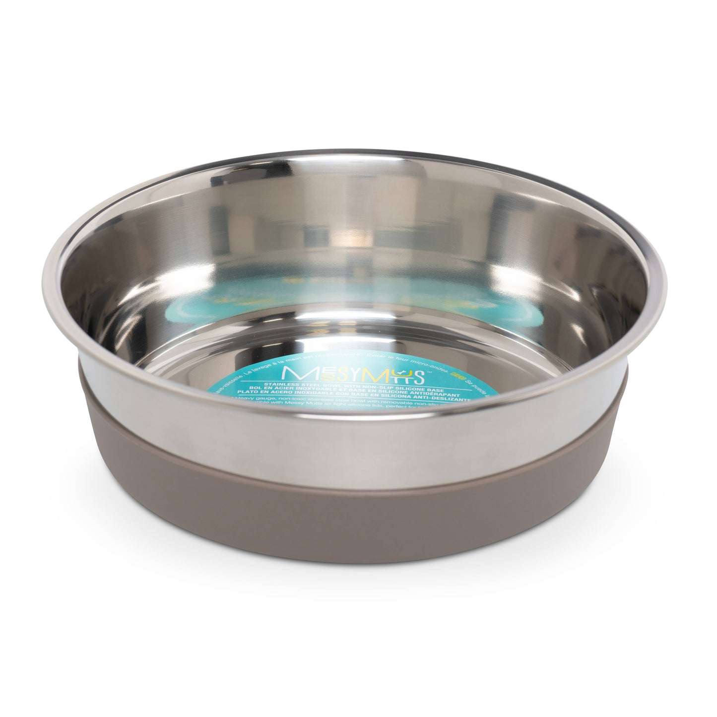 Messy Mutts Heavy Stainless Bowl w/Removable Silicone Base L