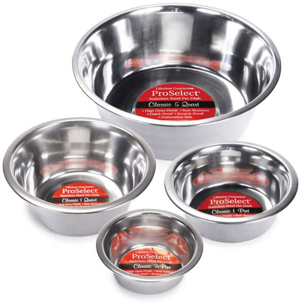 ProSelect® Classic Stainless Steel Dog Bowls