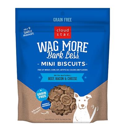 Cloud Star Wag More Bark Less Mini Biscuits 7oz - Beef, Bacon, & Cheese