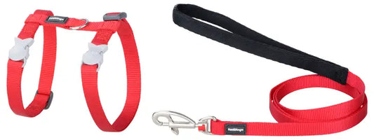 Red Dingo Classic Cat Harness and Lead Combo