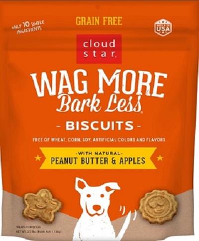 Cloud Star Wag More Bark Less Mini Biscuits 7oz - Peanut Butter & Apples
