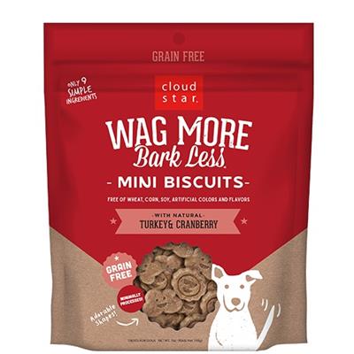 Cloud Star Wag More Bark Less Mini Biscuits 7oz - Turkey & Cranberry